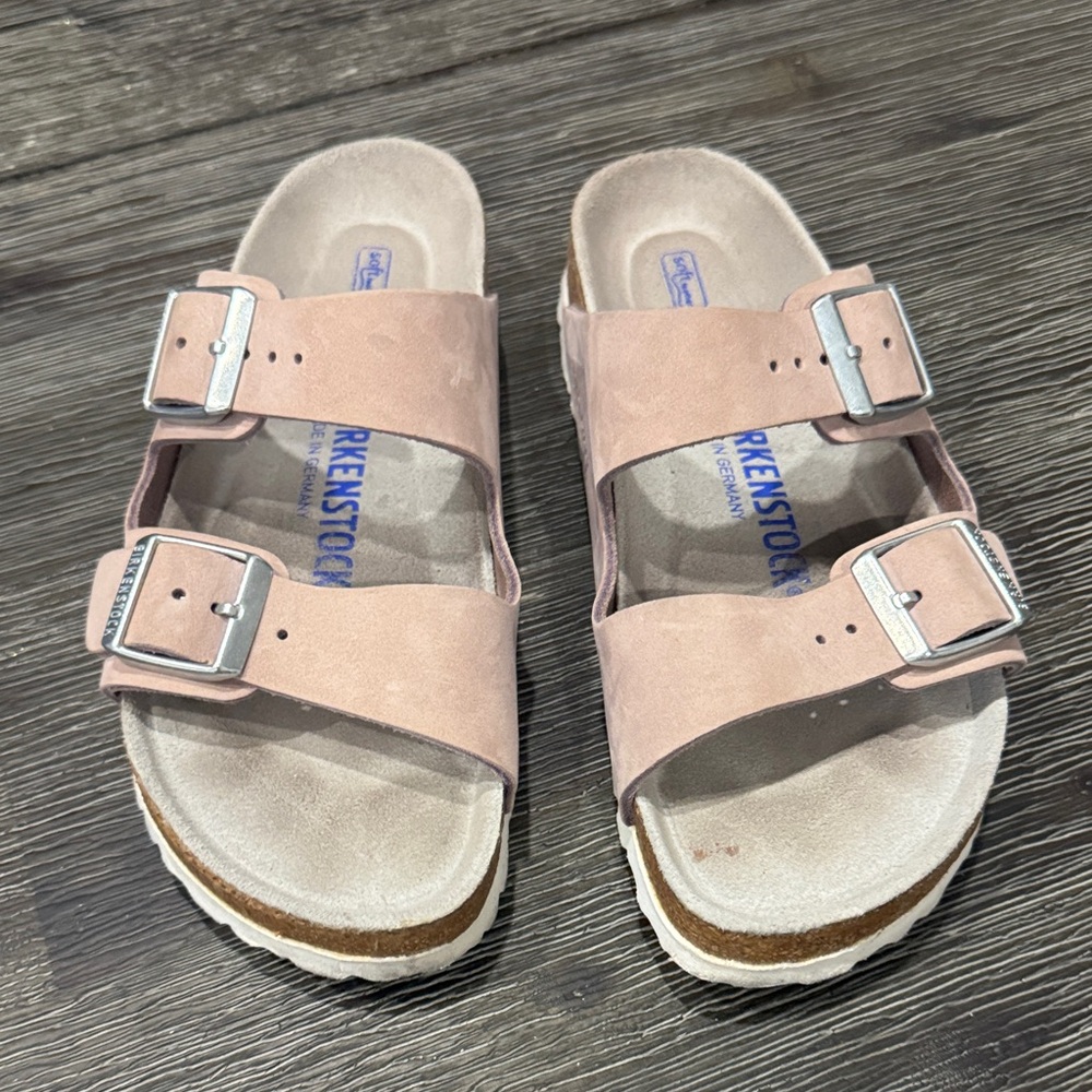 Birkenstock Blush Suede Double Strap Sandals